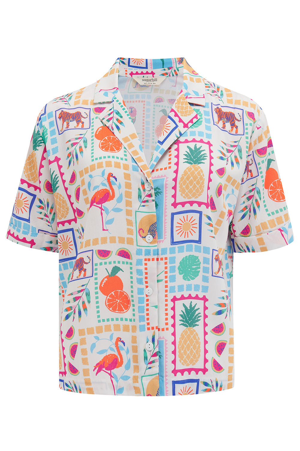 Odele Shirt - Off-White, Jungle Tile