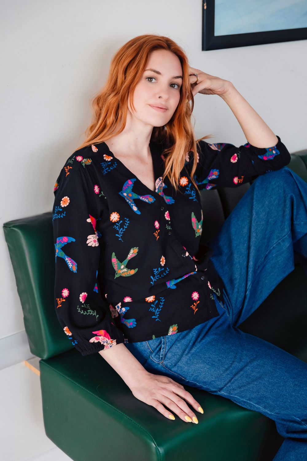 Elkie Blouse - Black, Rainbow Folk Bird