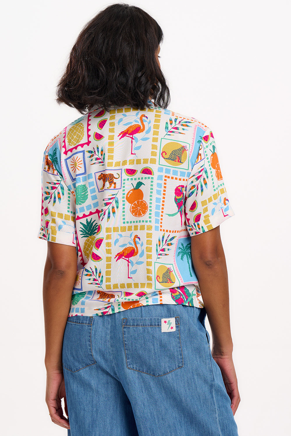 Odele Shirt - Off-White, Jungle Tile