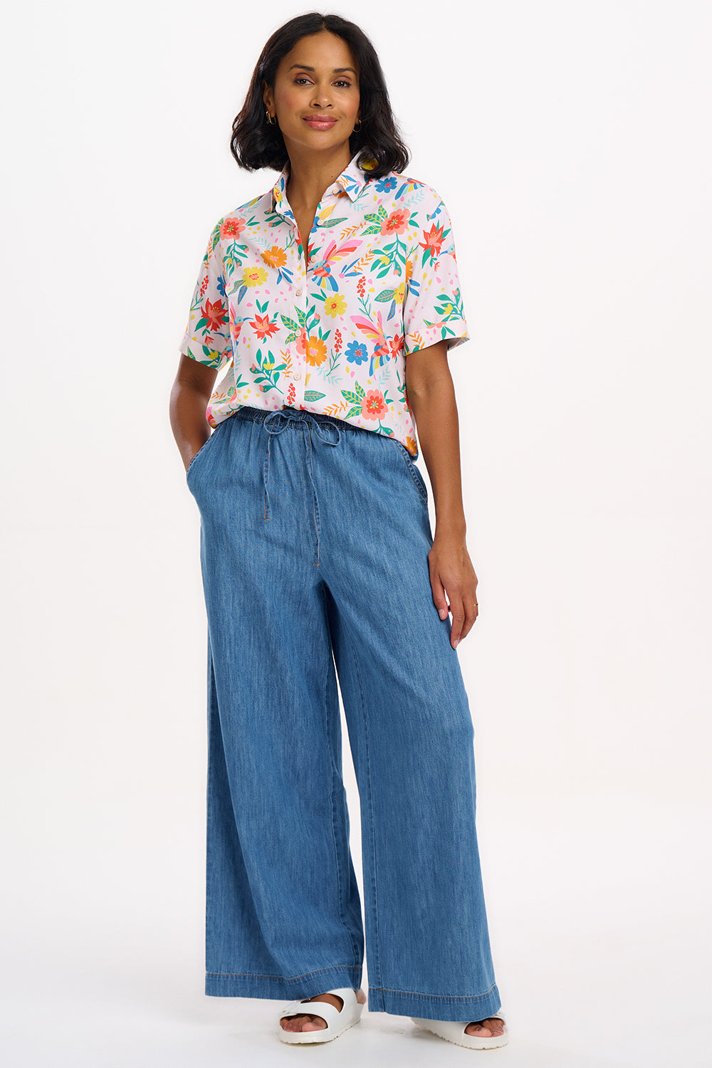 Andromeda Shirt - Off-White, Tropical Hummingbird