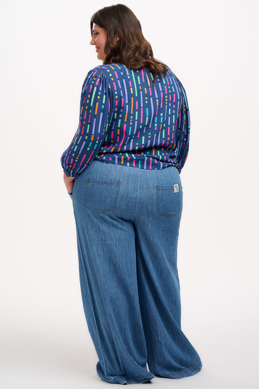 Wendy Blouse - Blue, Broken Lines