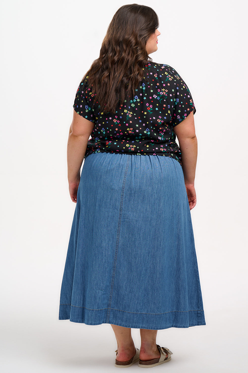 Marielle Blouse - Black, Rainbow Sprigs