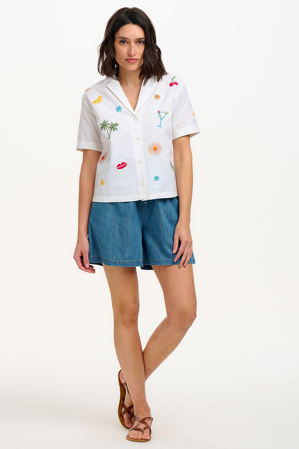 Michelle Shirt - Off-White, Fruit Cocktail