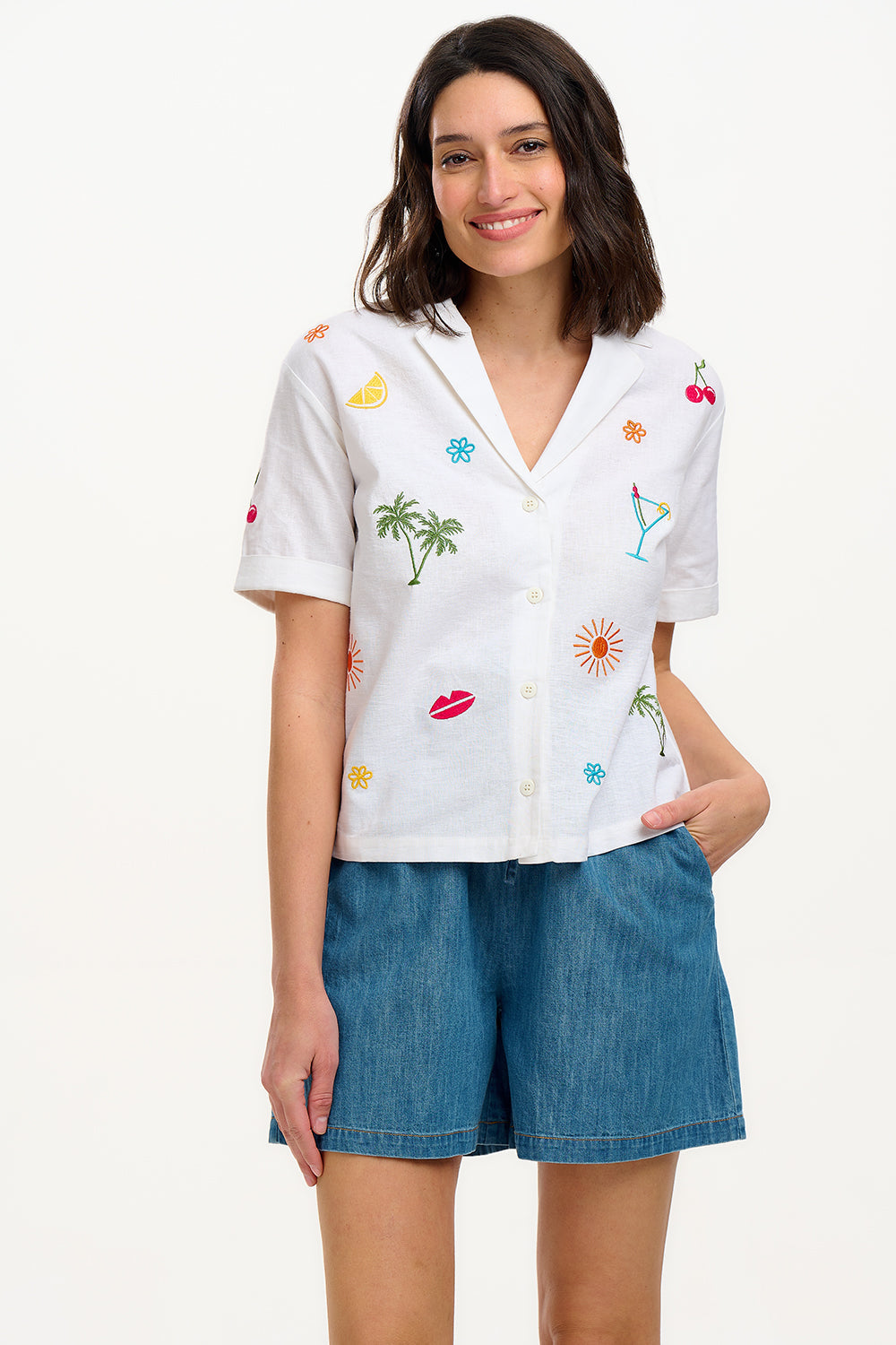 Michelle Shirt - Off-White, Fruit Cocktail