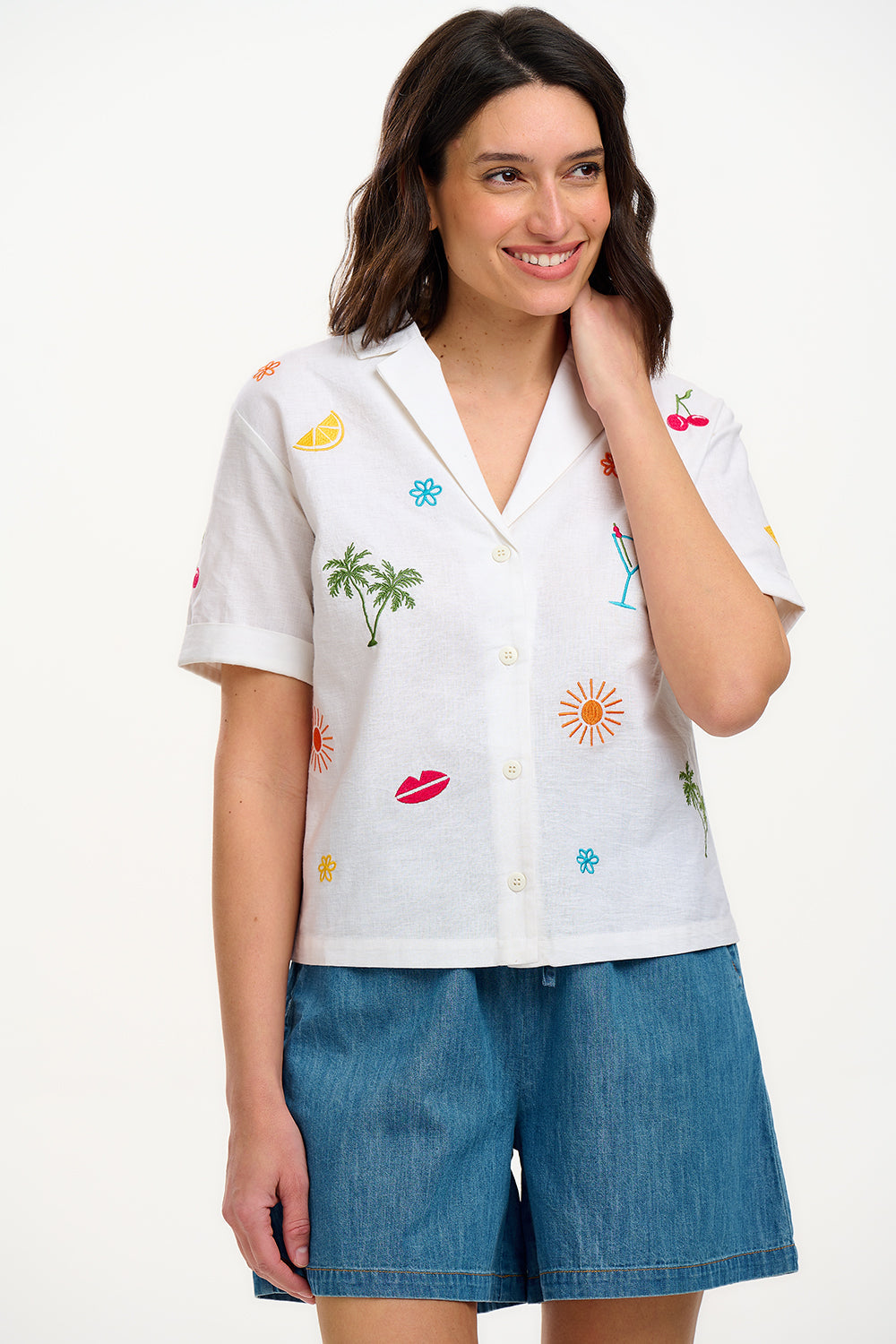 Michelle Shirt - Off-White, Fruit Cocktail