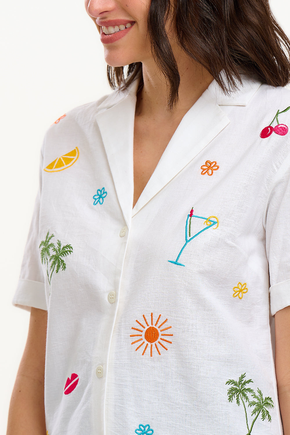 Michelle Shirt - Off-White, Fruit Cocktail